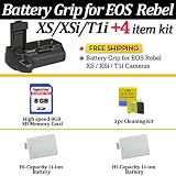 Original Canon BG-E5 Battery Grip For Canon EOS Rebel XS XSI T1i 450D Digital SLR Camera + 2 Replacement LP-E5 Batteries + 8GB 150X High Speed SD Memory Card + More