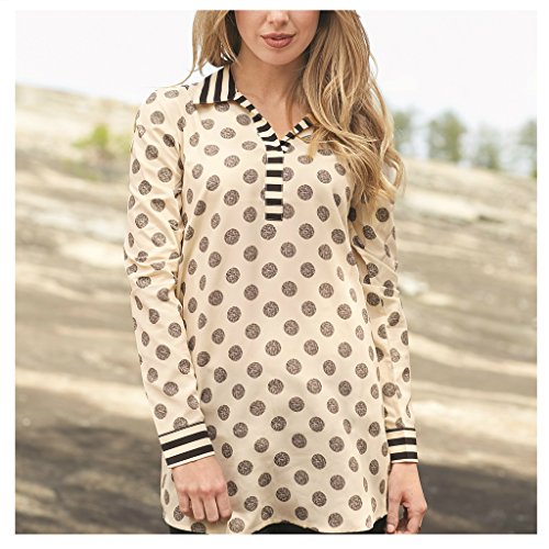 Mudpie Women's Cameron Pearl Plaid Dot Collar Tunic