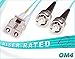 FiberCablesDirect - 0.5M OM4 LC ST Fiber Patch Cable | 100Gb Duplex 50/125 LC to ST Multimode Jumper 0.5 Meter (1.64ft) | Length Options: 0.5M-300M | 10/40/100gbps mmf dx sfp+ 100gbase Aqua ofnrst-lc