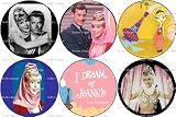 Set of 6 I DREAM OF JEANNIE Pinback Buttons 1.25