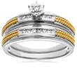 10k Two-Tone Diamond Engagement Ring (1/6 cttw, I-J Color, I3 Clarity)