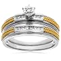 10k Two-Tone Diamond Engagement Ring (1/6 cttw, I-J Color, I3 Clarity)