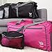 Bago Foldable Duffel Bags for Traveling Women & Men - 60L Medium Packable Duffle Bag for Travel with Shoe Compartment - Water Repellant, Heavy Duty, Lightweight Folding & Collapsible (Pink)