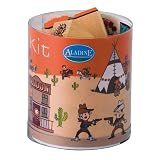 Aladine Cowboys and Indians Themed Rubber Stamps, Set of 15 Plus 1 Ink Pad by Aladine