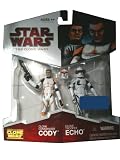 Star Wars 2009 Clone Wars Animated Exclusive Action Figure 2-Pack Clone Commander Cody and Clone Trooper Echo