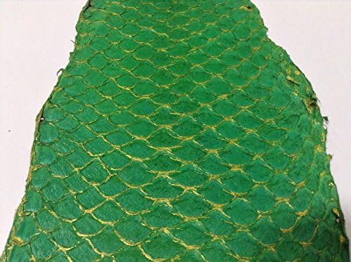 Green Gold Genuine Tilapia Fish Skin Hide Leather