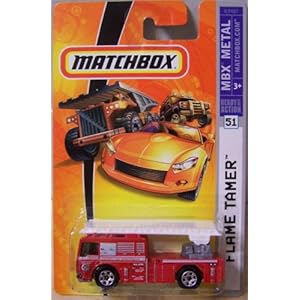 Mattel Matchbox 2007 MBX Metal 1:64 Scale Die Cast Car # 51 - Fowler County Fire Department Red Fire-Truck Flame Tamer
