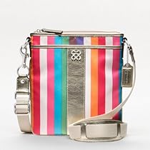 Hot Sale Coach Signature Legacy Stripe Swing Pack Handbag Multicolor 2