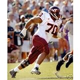 Kevin Lewis Autographed Virginia Tech Hokies (White Jersey) 8x10 Photo