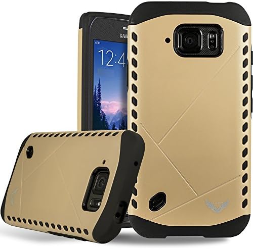 Galaxy S6 Active Case, VALKYRIE Runic Shield S6 Active Case For Samsung Galaxy S6 Active GRIFFIN GOLD [Shock Absorbent] with Cushion [Dual Layer Design]