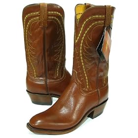 Lucchese Buffalo Leather Cowboy Boots Mens - Brown