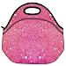 Snoogg Pink Crystals Travel Outdoor Carry Lunch Bag Picnic Tote Box Container Zip Out Removable Carry Lunchbox Handle Tote Lunch Bag Food Bag For School Work Office RS.549.00