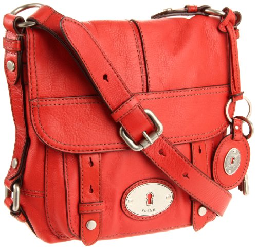 Fossil Maddox Flap Crossbody Handbag Scarlet