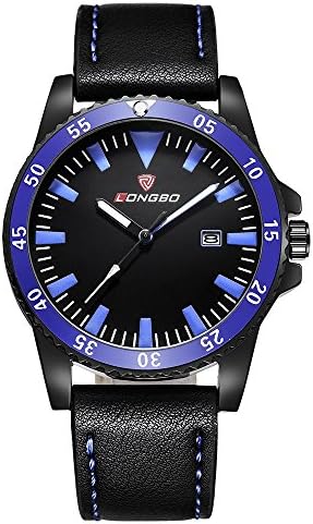 SHARK Sport Watch LONGBO® Mens Luminous Calendar Matt Black Sports Watches(Blue)