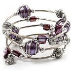 Silver-Tone Beaded Multistrand Flex B...