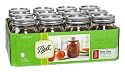 Ball Regular Mouth Jars with Lids and Bands, 16-Ounce Pint Size, 12 Count
