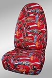 Shear Comfort Custom Dodge Durango Seat Covers - FRONT ROW: Buckets w/ Adjustable Headrests (Leather Upholstery) (2011-2012) - Hawaiian North Shore Red
