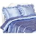 Scent-Sation Charmeuse Satin Comforter, 4-Piece Set, Queen, French Blue