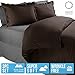 Nestl Chocolate Brown Duvet Cover Queen Size - Soft Double Brushed Queen Duvet Cover Set, 3 Piece, with Button Closure, 1 Duvet Cover 90x90 inches and 2 Pillow Shams