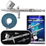 Master Airbrush&reg; Brand G233-SET Multi-Purpose Precision Dual-Action Gravity Feed Airbrush Pro Kit, Now Includes a (FREE) 6 Foot Air Hose and a (FREE) How to Airbrush Training Book to Get You Started, Published Exclusively By TCP Global.