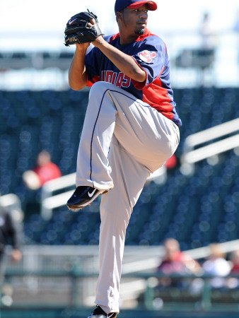 Cleveland Indians v Cincinnati Reds, GOODYEAR, AZ - FEBRUARY 28: Fausto Carmona Photographic Poster Print by Norm Hall, 24x32