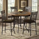 Bernards Furniture Red Rock Wood and Stone Bar Stool - Set of 4 (4741)