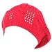 New Cotton Crochet Vented Knit Slouchy Beret Tam Hat Hotpink
