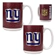 New York Giants 2pc 15oz Gameball Ceramic Mug Set - Primary logo NFL Football