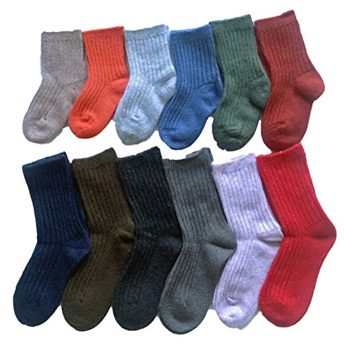 Lian LifeStyle Children 3 or 6 Pairs Cashmere Wool Socks 4 Sizes Random Color