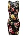 Awesome21 Floral Print Sleeveless Racer-Back Mini Body-Con Dress Black M