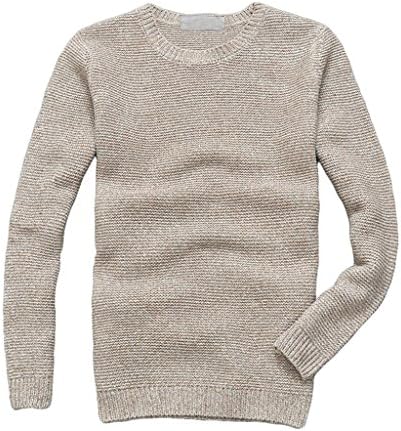 Shanmou Men's Fashion Wool Sweater(Khaki,US XS/Asian M)