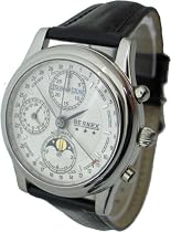 Bernex Swiss Made Chronograph Automatic Multifunction Stainless Steel, Sapphire glass, black leather strap Wrist Watch