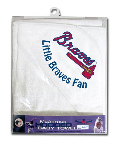 Atlanta Braves Hooded Baby Towel (White)