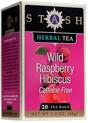 Stash Premium Wild Raspberry Hibiscus Caffeine Free Tea Bags, 20-Count Boxes (Pack of 6)