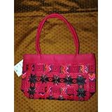 Womens Banjara Mirrors Purse Sari Handbag Baby Pink Totes Bohemian