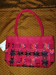 Womens Banjara Mirrors Purse Sari Handbag Baby Pink Totes Bohemian