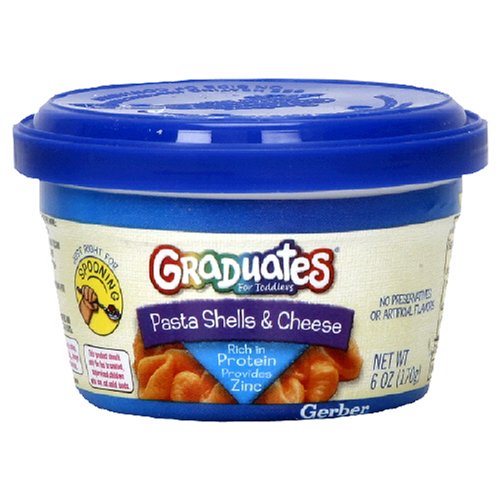 Gerber Graduates Pasta Shells & Cheese, 6-Ounce Microwavable Tubs (Pack of 12)
