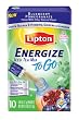 Lipton Green Tea To Go, Energize Blueberry Pomegranate, 10-count, 0.04-Ounce Boxes (Pack of 6)