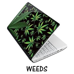Netbook Skins Fits Acer, Asus, MSI, HP, Samsung - Weeds Black