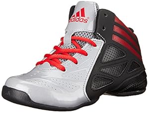 adidas Performance NXT LVL SPD 2 K Mid Cut Basketball Shoe (Little Kid/Big Kid), Clear Onix/Light Scarlet/Black 1, 10.5 M US Little Kid