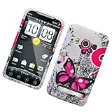 TPU Two Pink Butterflie Silicone Skin Gel Cover Case For HTC Supersonic EVO ....