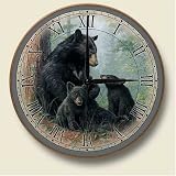 Wood clock~ Black Bears ~Artworks Home Accents~ large kitchen wall clocks~ code 259