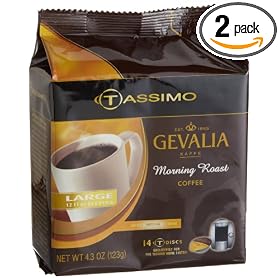 Gevalia Morning Roast Coffee (Medium, 12-Ounce Servings), 14-Count T-Discs for Tassimo Coffeemakers (Pack of 2) [Amazon Frustration-Free Packaging]