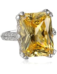 CZ by Kenneth Jay Lane "Classic" 14 Cttw Emerald Cubic Zirconia Radiant Pave Statement Ring, Size 6
