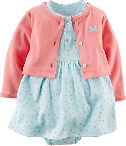 Carter's Baby Girls' 2 Piece Floral Dress Set (Baby) - Light Blue - 3M