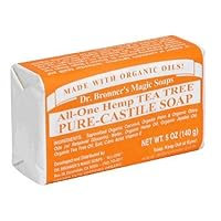 Dr. Bronner's Magic Soaps Pure-Castile Soap, All-One Hemp Tea Tree, 5-Ounce Bars