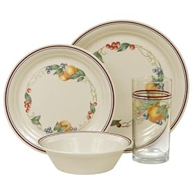 Corelle� Livingware 1057423 Abundance� 16-pc Dinnerware Set w Glasses by Dinnerware