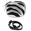 Silver Zebra Premium Unviersal Bluetooth Headset Pouch Carrying Case + Strap Lanyard for Jabra Bt125 Bt135 Bt160 Bt185 Bt2040 Bt3010 Bt350 Bt5010, Nokia Bh-900 Bh-803 Bh-800 Bh-703 Bh-700 Bh-602 Bh-302 Bh-211 Bh-202 Bh-208 Bh-201 Hs-26w, Blueant Z9 Z9i X3 V1 V12, Samsung Wep700 Wep500 Wep 350 Wep301 Wep210 Wep200 Wep180, Plantronics Discovery 925 665 655 645 640e