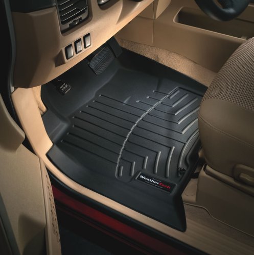 Weathertech Rubber Car Floor Mats - Black, 3rd Row Only. Dodge Grand Caravan With Stow and Go Seating 2005 - 2007
