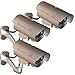 (3 Pack) Outdoor Fake, Dummy Security Surveillance Camera with Blinking, Flashing Light (Silver)